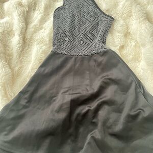 Eclipse Black and Gray One-Shoulder Mini Dress
